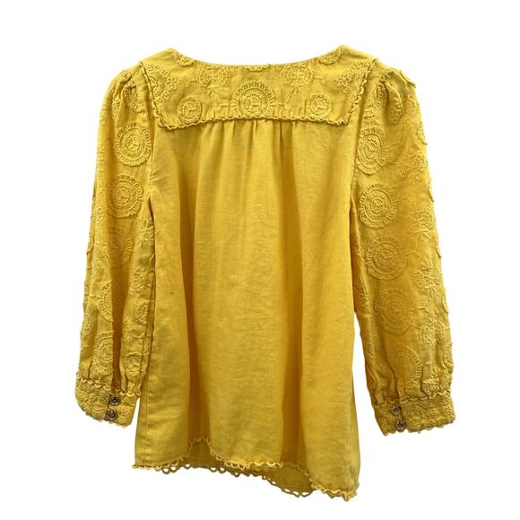 Juicy Couture golden yellow linen blouse - Picture 4 of 4